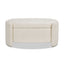 Fuji - Oval Storage Bench, Upholstered - Ivory White