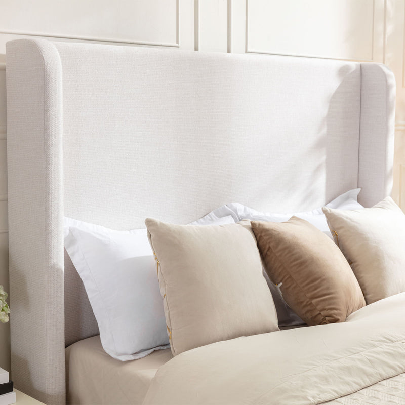 Harper - Cama tapizada con cabecero alto / Cabecero alto / Elegancia sencilla / No necesita somier