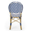Outdoor Rattan And Aluminum French Armless Bistro Chairs Set - Navy Blue