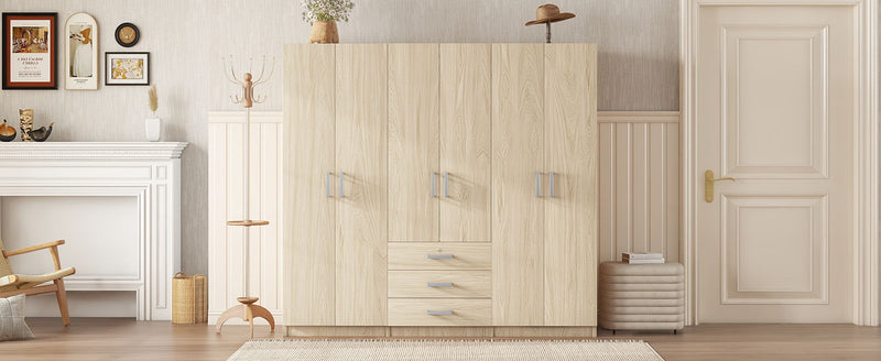 6 Doors Wardrobe Storage For Bedroom, With Big Drawers