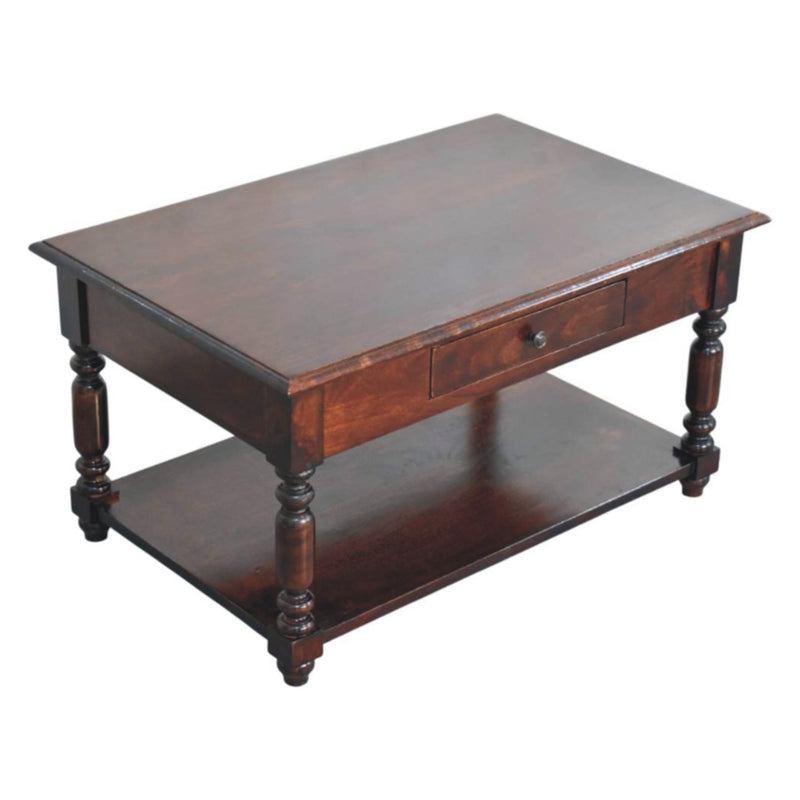 Turned Legs Drawer Table