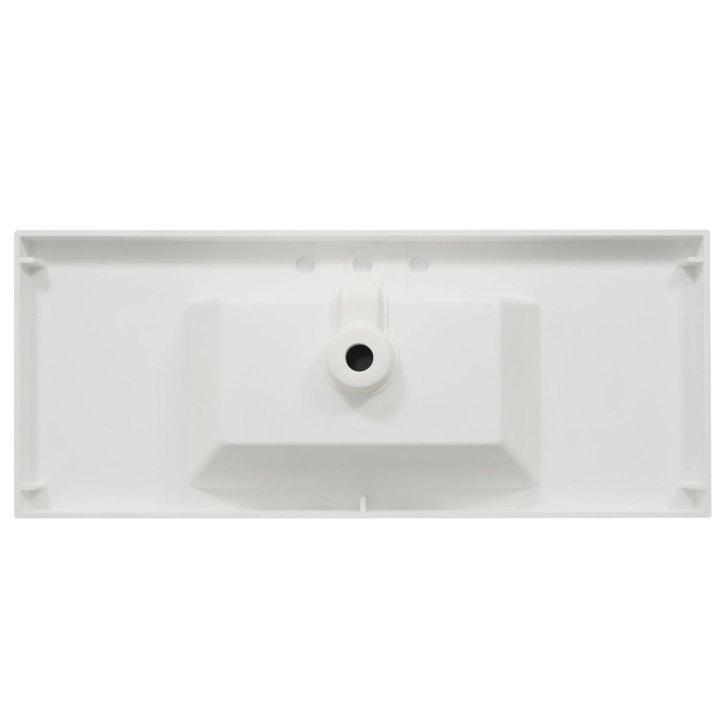 Vanity Top With 3 Faucet Holes, Rectangular Basin For Bathroom - White