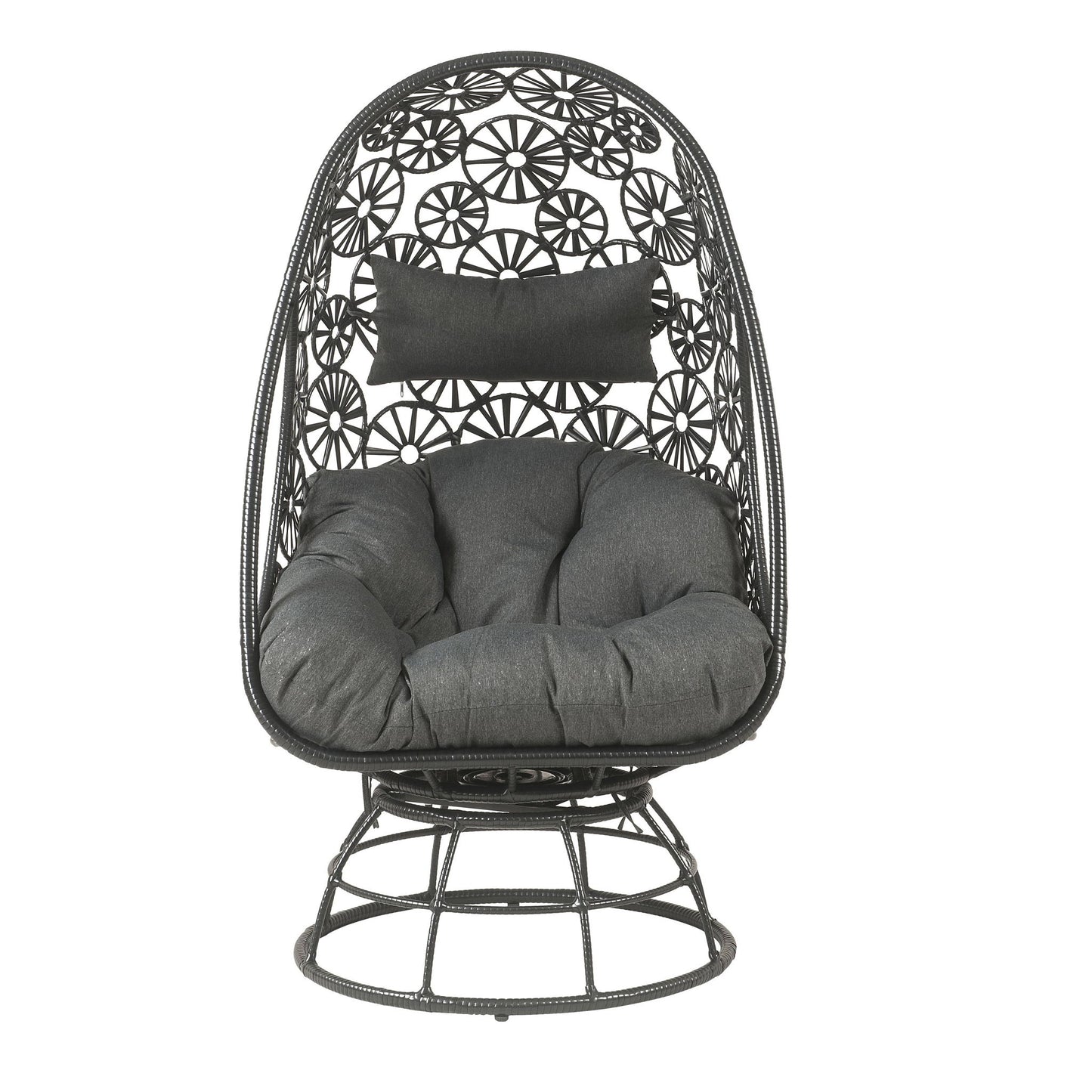 Hikre - Patio Lounge Chair & Side Table - Black / Charcoal