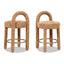 Penny - Round Arched Fully Upholstered Counter Stool (Set of 2) - Orange