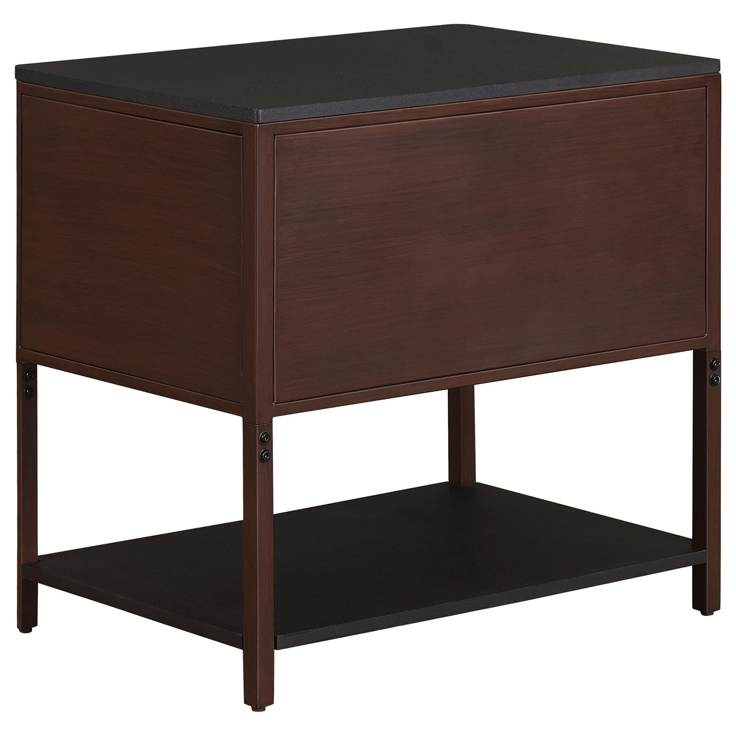Tova - 2 Drawer Side Table With Shelf - Dark Brown