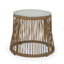 Conversation Set With Tempered Glass Table Top - Light Brown