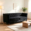 Button Tufted Loveseat, 2 Seater With Square Arm Couch For Living Room