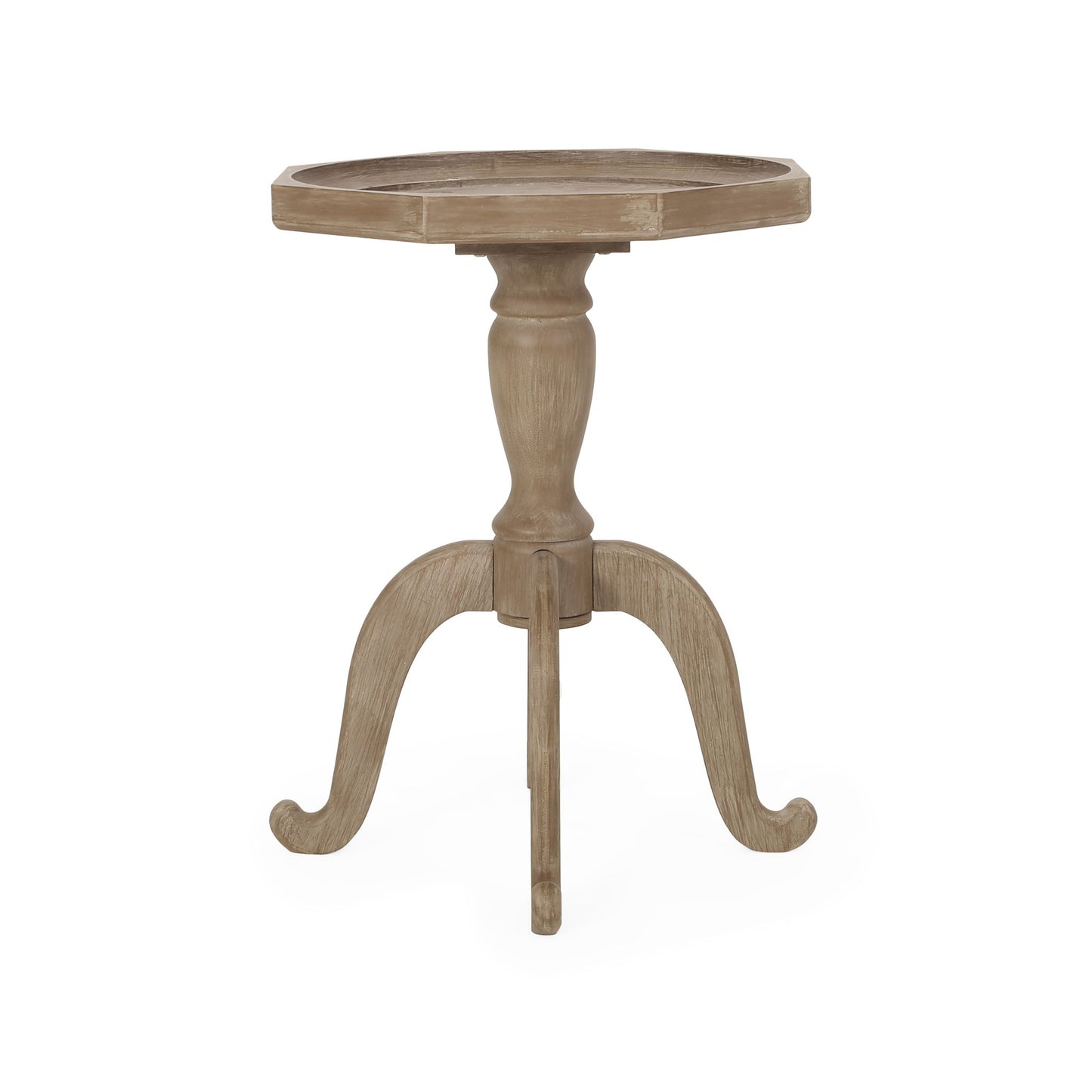 French Country Accent Table With Spider Leg Design - Natural / White