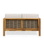 Outdoor 4 Seater Acacia Wood Chat Set With Wicker Accents And Cushions - Teak / Mixed Brown / Beige