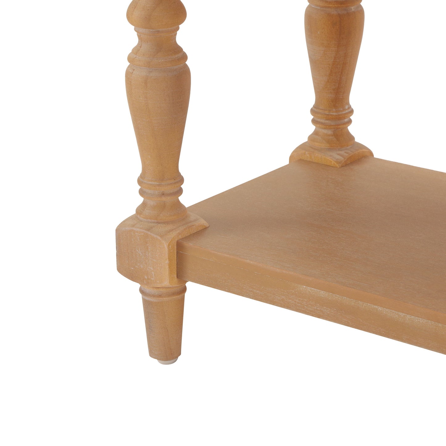 Console Table With 4 Soft Close Drawers, Thick Bottom Shelf For Living Room - Natural