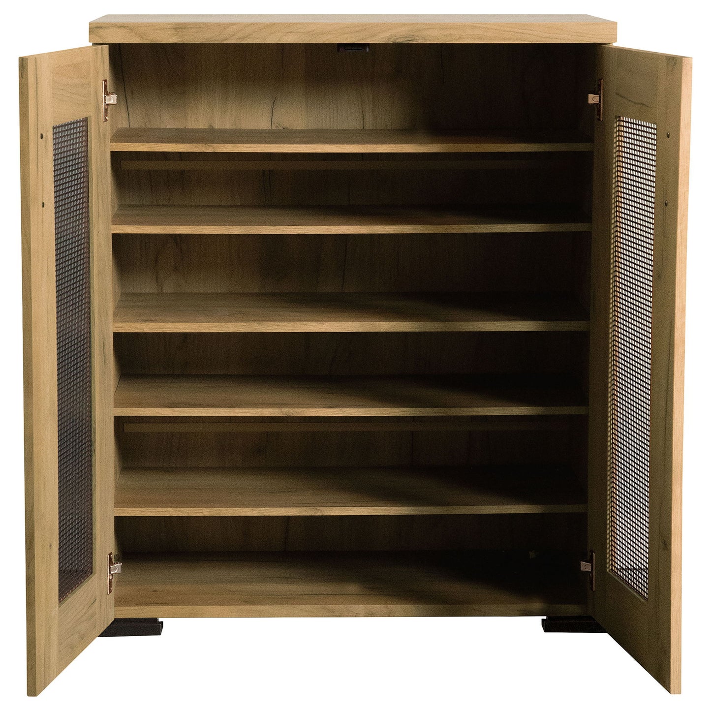 Door Accent Cabinet With Screens - Brown