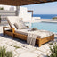 Chaise Lounge Set With 3 Position Adjustable Backrest, 2 Fold Cushion, Outdoor Recliner For Patio - Cream / Teak
