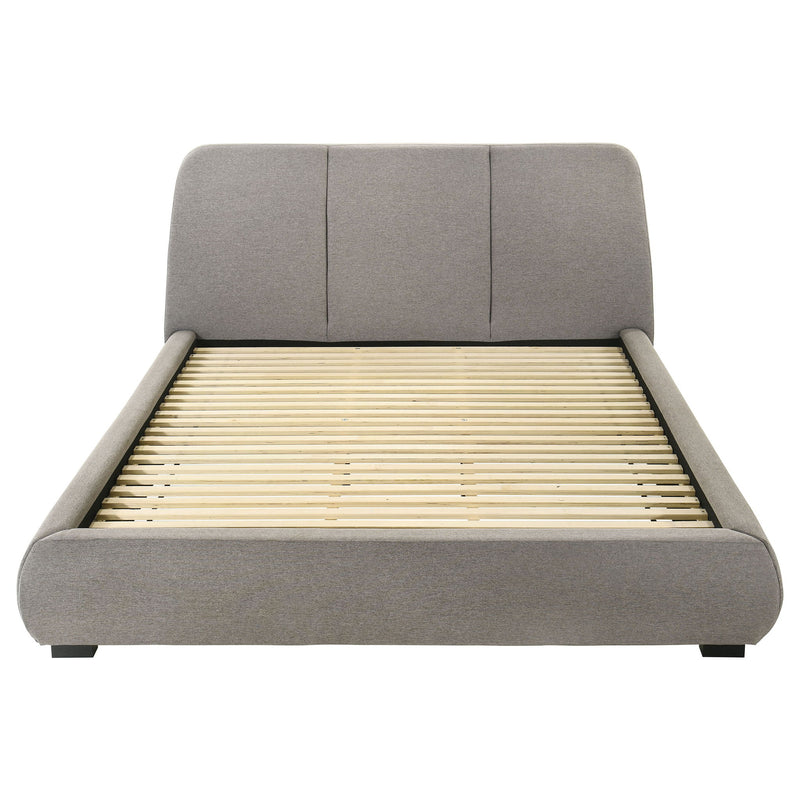 Modern Upholstered Platform Bed With Tufted Headboard