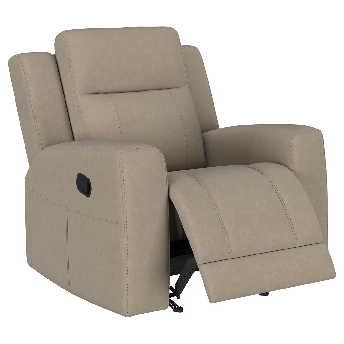 Slater - Upholstered Recliner Chair With Manual Recline - Taupe