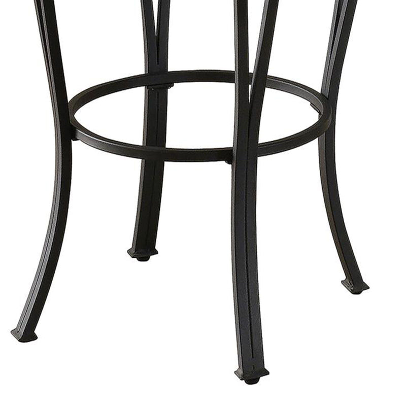 Swivel Bar Stool With Upholstered Seat - Black