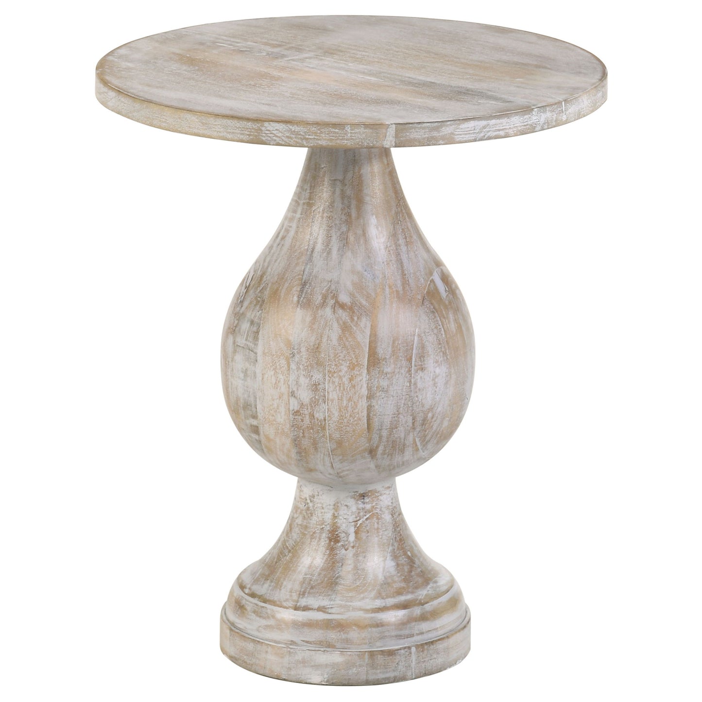 Pedestal Accent Table Elegant Round Top Table - Ivory