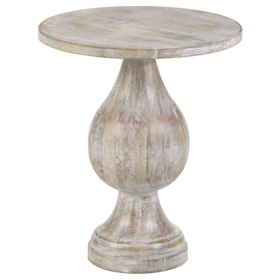 Pedestal Accent Table Elegant Round Top Table - Ivory