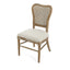 Classic Retro Dining Chair (Set of 2) With Rattan Backrest - Dark Brown / Beige