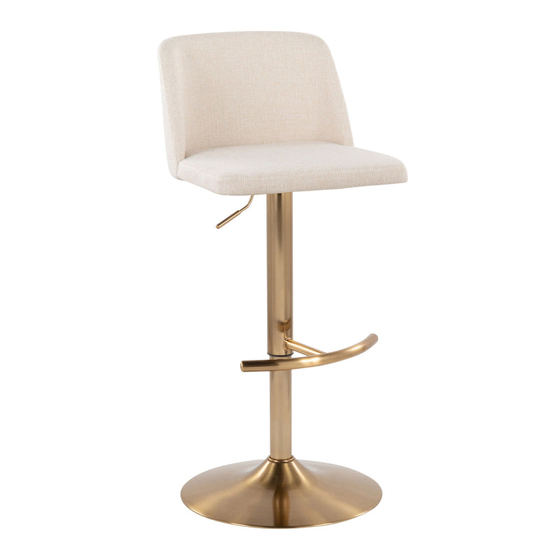 Toriano - Contemporary Adjustable Barstool With Swivel With Rounded T Footrest (Set of 2)