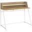 Computer Desk For Home Office, Laptop, Storage Shelves, Marble Look Contemporary & Modern