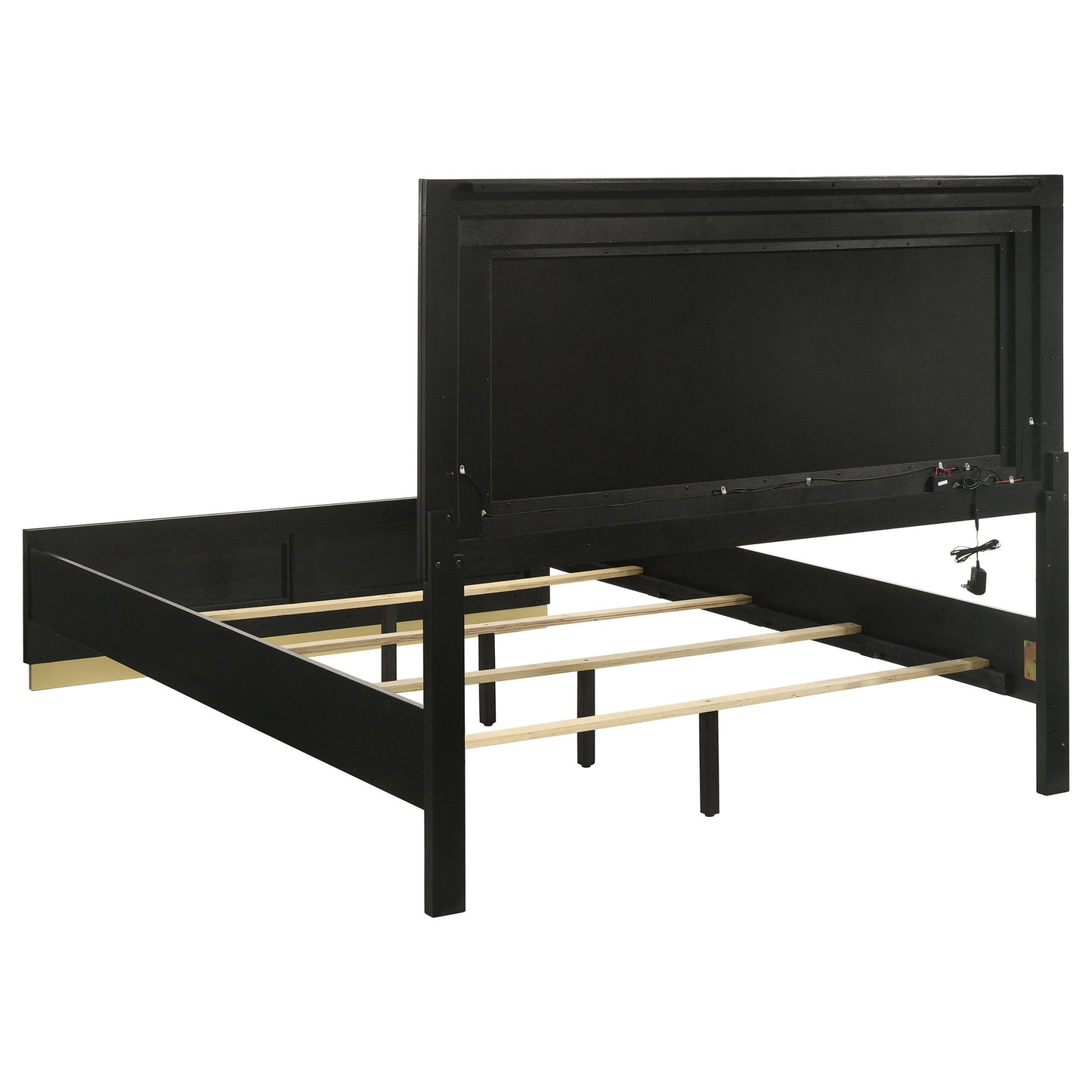 5 Piece California King Bedroom Set With Upholstered Headboard - Black