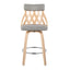 York - Mid-Century Modern Counter Stool - Natural / Light Gray