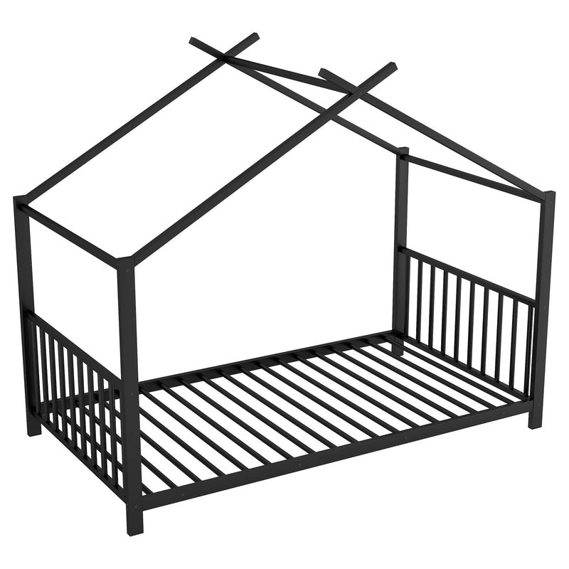 Metal House Platform Bed With Modern Design And Durable Frame