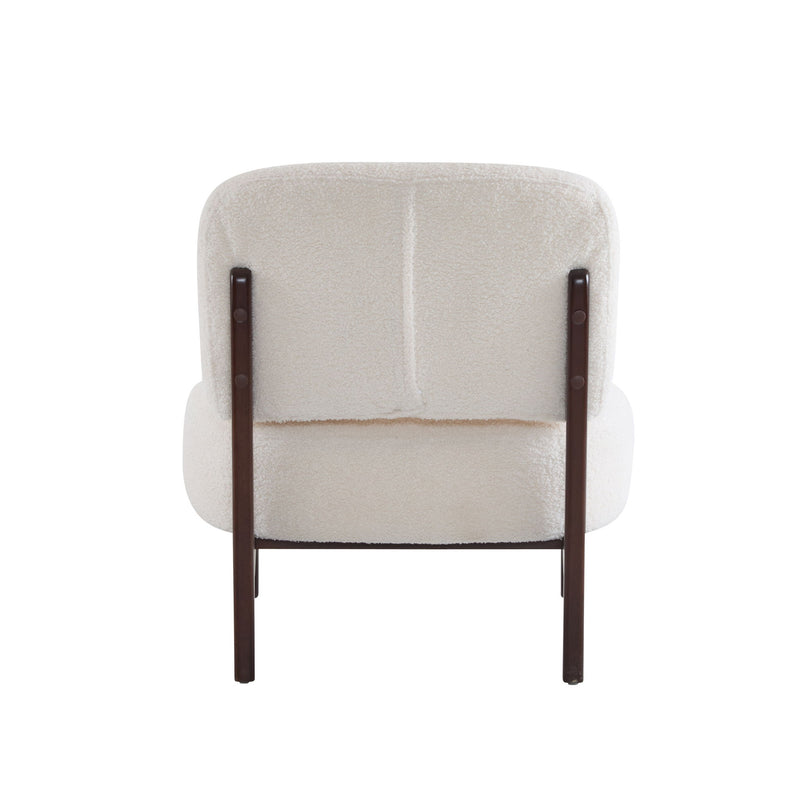Modern Boucle Lounge Chair With Solid Wood Frame, Soft And Durable Boucle Upholstery - Beige
