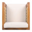 Outdoor Club Chair With Rope Arm And Cushions - Beige / Teak