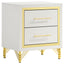 Chesney - 2 Drawer Nightstand With Trim, Bedroom Side Table - White
