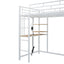 Loft Bed With Desk, Shelves, Power Outlet, LED Light And Wardrobe