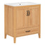 Elegant Fluted Bathroom Vanity With Sink, Soft Close Doors & Drawer