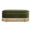Melinda - Oval Tufted Bullion Fringe Storage Bench