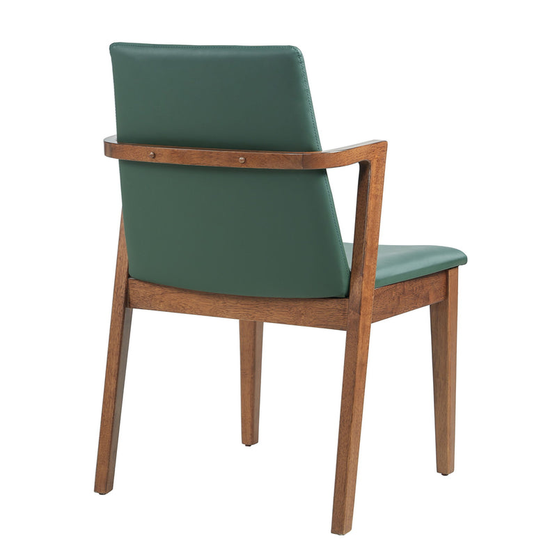 Sillas de comedor (juego de 2) - Verde / Nogal