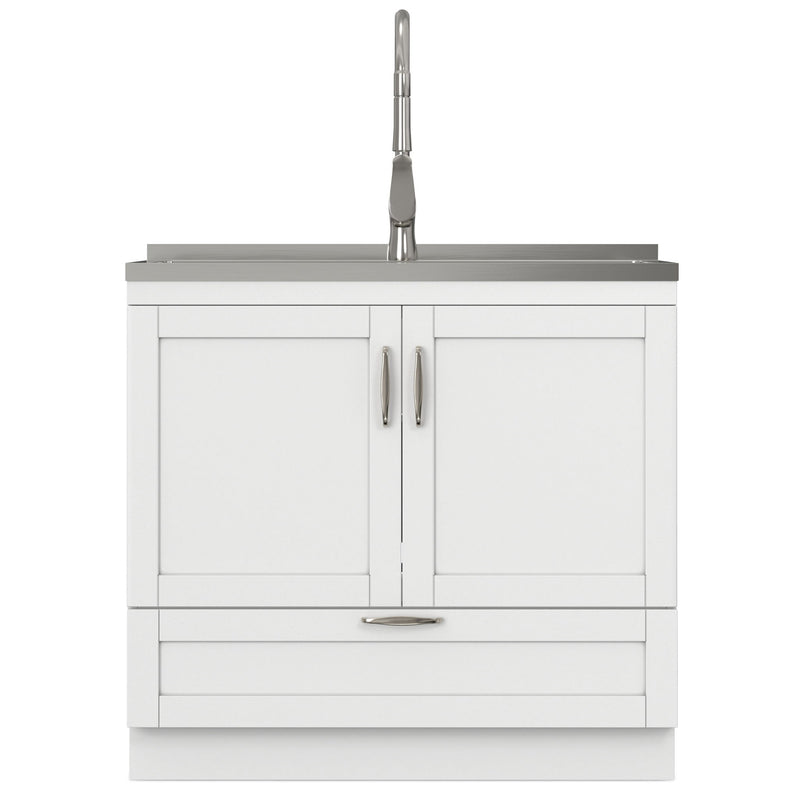 Reed - Deluxe Laundry Cabinet With Pull-Out Faucet And Stainless Steel Sink