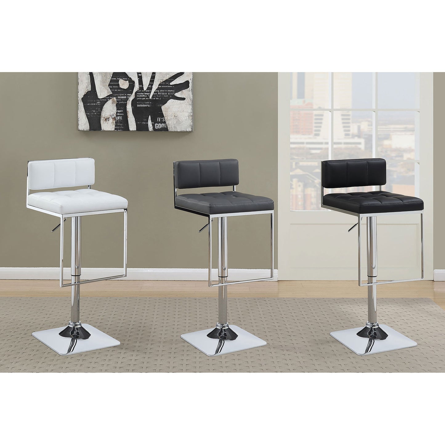 Alameda - Adjustable Bar Stool - White