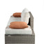Salena - All Weather Wicker Patio Sofa & Ottoman With 2 Toss Pillows - Beige / Gray