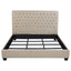 Copper - Eastern King Panel Bed With Tufted Design - Oatmeal