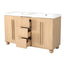 Double Sink Bathroom Vanity With Sinks, Soft Close Doors & 3 Drawers - Wood