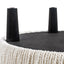 Yolanda - Round Upholstered Accent Ottoman - Almond White