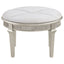 Colwood - Upholstered Oval Vanity Stool With Glitter Trim Seat - Silver Gray