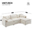 Modular Sectional With Deep And Wide Seat, Cloud Couch Set With Double Cushions Sofa With Movable Ottoman