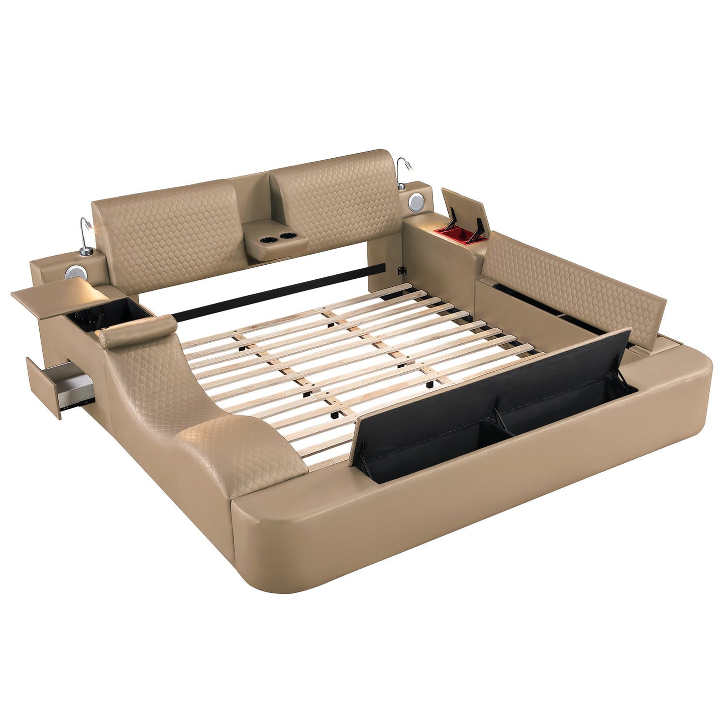 Zoya - Smart Multifunctional Bed, Built In Bluetooth Speakers, USB Charging