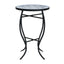 Outdoor Round Side Table With Mosaic Style Top And Curved Iron Legs