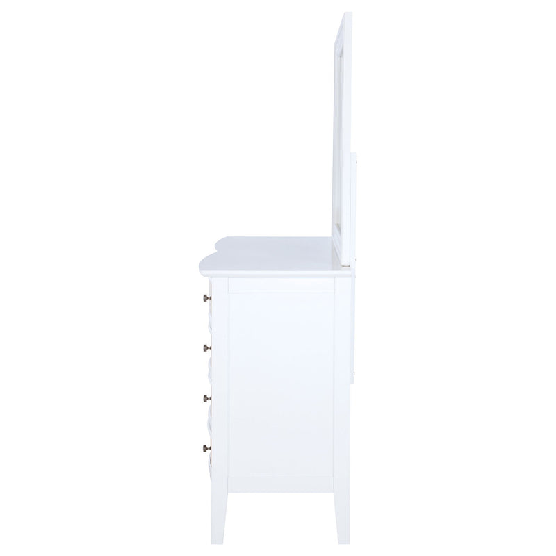 Talia - 10 Drawer Dresser And Mirror Set - White