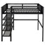 Loft Bed With 4 Tier Shelves And Storage
