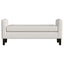 Hollis - Upholstered Accent Bench With Armrests Seating - Vanilla White