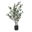 35" Tall, Artificial Plant, Eucalyptus Tree, Indoor, Faux, Fake, Floor, Greenery, Potted, Decorative - Green / Black