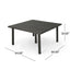 Outdoor Square Rattan Wicker Dining Table - Gray
