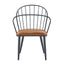 Industrial Inspired Upholstered Dining Chair Set With Metal Legs (Set of 2) - Brown